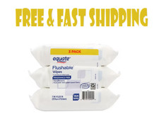 Equate Flushable Wet Wipes, Fragrance Free, 144 Wipes 3 Pack 