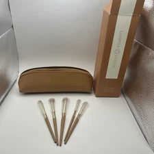 NWT Complex Culture FACE IN POINT 5-Piece Brush Collection & Tan Travel Case