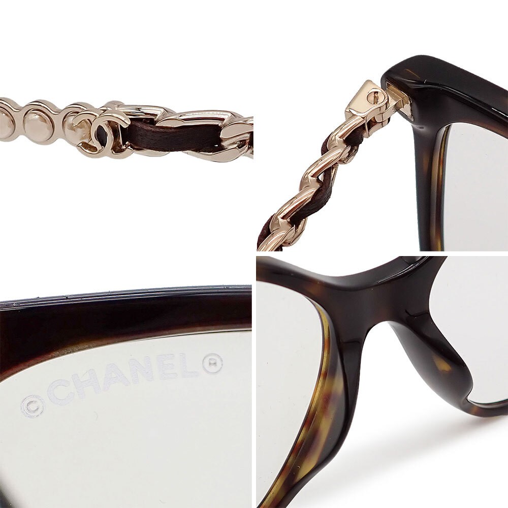 CHANEL　メガネフレーム CHANEL メガネフレーム フロント上側面にもロゴがあるお洒落