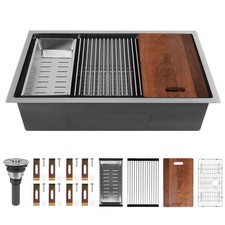 16 Gauge Kitchen Sinks Basin with Accessories 30/33 Inch Multifunction Chef Sink