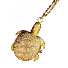 Retro cartoon Turtle flip creative pocket necklace student primary school watch