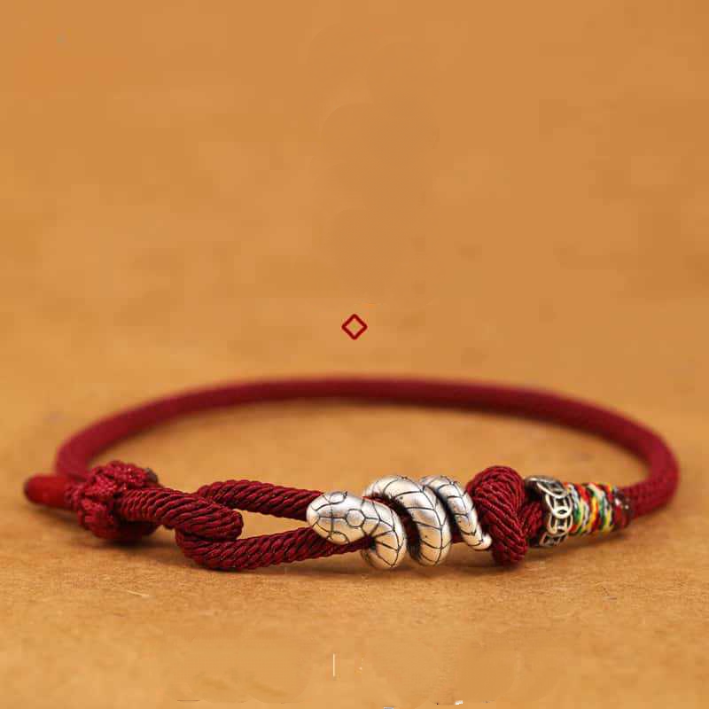 2025 Year of the Snake Red Rope Bracelet Braided Rope Red Rope Amulet