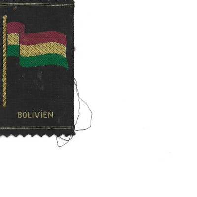 VINTAGE Cigarette Tobacco Woven Silk Card Bolivia  Flag  2 1/2'' x 1 1/2''