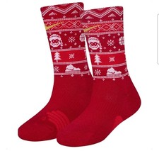 NWT Nike Elite Youth 10c-3Y Basketball Christmas Holiday Red/White Crew Socks