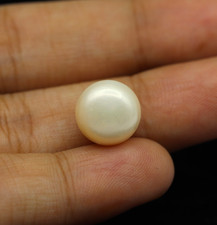 Loose Natural Freshwater Pearl Gemstone 6.15 Ct Round Cabochon 10 mm China Mined