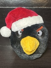 Angry Birds Black Bomb Bird Santa Hat Plush 2011 Commonwealth Christmas 5  Toy
