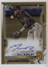 2021 Bowman Chrome Prospect Gold Refractor /50 Jordy Barley #CPA-JBA Auto 0rd2