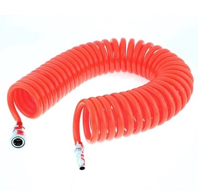 9 m langer 10 mm x 6,5 mm Polyurethan-Luftschlauch Schlauch orange Schnellverbinder