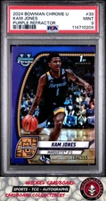Kam Jones 2024 Bowman Chrome U Purple Refractor #39 /399 PSA 9 Marquette