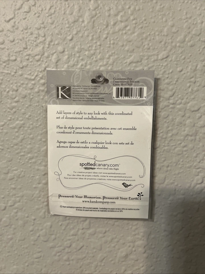 Adesivos dimensionais K&Company CLASSROOM FUN - 10 peças  - Imagem 2 de 2