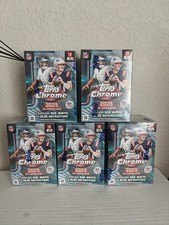 LOT OF 5  2025 Topps Chrome NFL Football Blaster Value Box Sealed Boxes In Hand