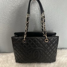 Chanel Quilted Caviar Grand Shopping Tote GST Black