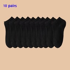 Unisex 10 Pairs of Solid Color Socks, Soft and Lightweight Ankle Socks, Wo
