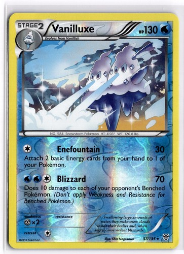 Pokemon TCG Vanilluxe 37/135 Plasma Storm Rare Reverse Holo NM