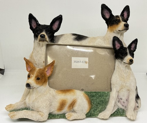 E & S Imports Rat Terrie Dog Figurine Picture Photo Frame