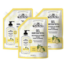 JR Watkins Plant Based Gel Hand Soap Refill Lemon Calendula 34 Fl Oz Case of 3 0.67 per fl oz