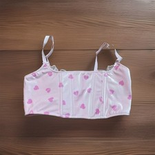 NWT Skims Velvet Lace Corset Cherry Blossom Pink Heart Breaker Size Medium Rare