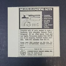 1975 CVA Connecticut Valley Arms Muzzleloading Kits Vintage Print Ad Haddam CT
