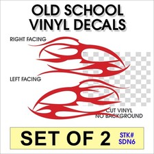 Vinyl Flowing Flame Decal Set of 2 Right Facing  Left Facing- STK SDN6