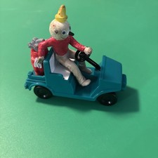 Vintage Jack in the Box in Golf Cart Toy Blue with Yellow Hat 3"x1.5" Toy