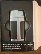 New Working Xikar Double Lighter Gunmetal & Black Original Box 550BK