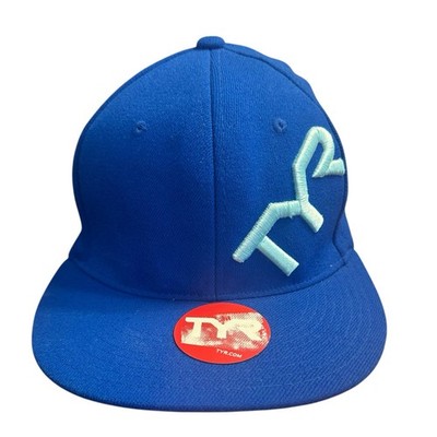 TYR Sport Logo Adult Men Blue Graphic Fitted Bseball Cap Hat Size M/L