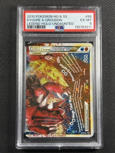 Pokemon Cards PSA 6 EX-MT Kyogre & Groudon Legend Holo Undaunted HG&SS 88/90