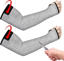 Protective Arm Sleeves W/ Thumb Hole 1 Pair Cut Heat Resistant for Mechanic Work