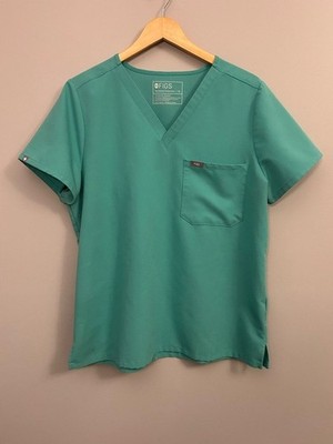 FIGS Women s Catarina V-neck Scrub Top in Teal XL