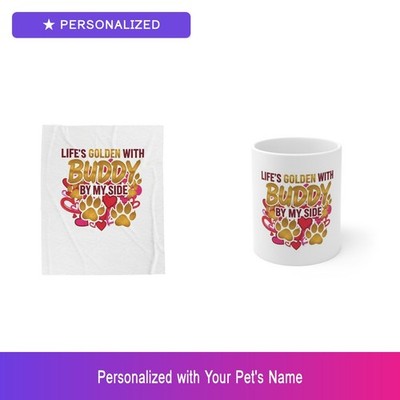 Custom Pet Gift Set Blanket Mug Personalized Name Bundle Dog Lover Easter Gift