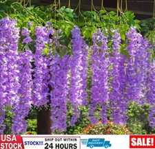 24  Purple 3.6 Feet Artificial Wisteria Hanging Garland Flower Wedding Decor USA