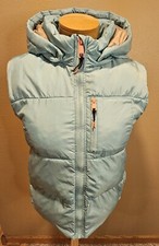 H  M Girls Seafoam Green Insulated Puffer Vest Removable Hood Size 12