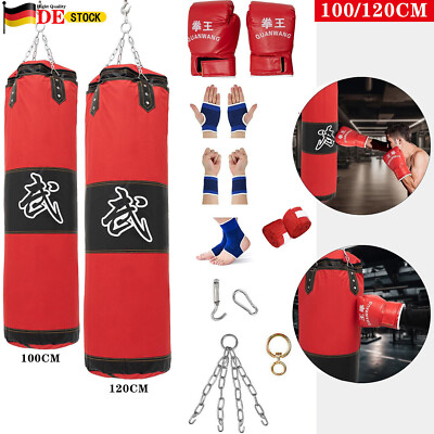  Boxsack Set Boxhandschuhen Erwachsene Punching Training Bag Sandsack 100/120cm