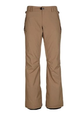 Kleine Damen-Ski-Snowboardhose braun 686 Standard Shell khaki isoliert