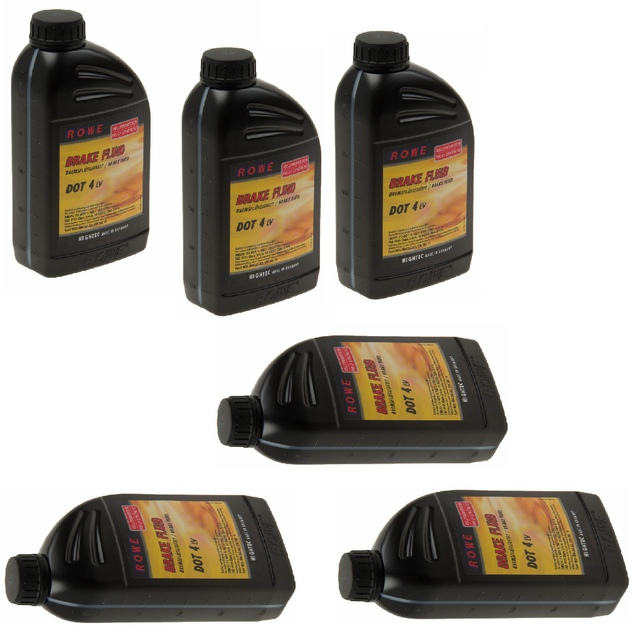 6 Liters Pack Rowe DOT4 Low Viscosity Brake Fluid kit Set DOT 4 for