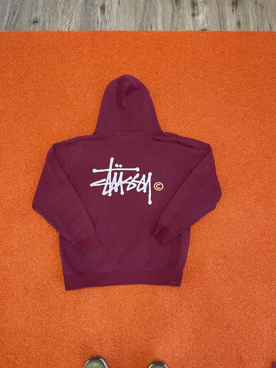 Vintage Stussy Hoodie Pullover Sweatshirt Maroon Made In USA Vintage Stussy Hoodie Pullover Sweatshirt Maroon Made In USA