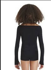 CAPEZIO LongSleeve tactel top sheerside insets thumbholes Frontlined TC10903