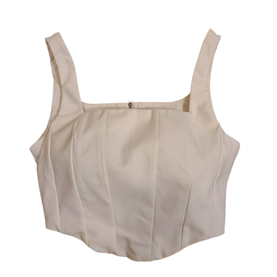 Heiress Beverly hills cropped top tank corset women's Small color white Y2K