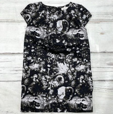 Urban Outifitters Tunic Womens XS X Small Black Gray Printed Silence & Noise Top