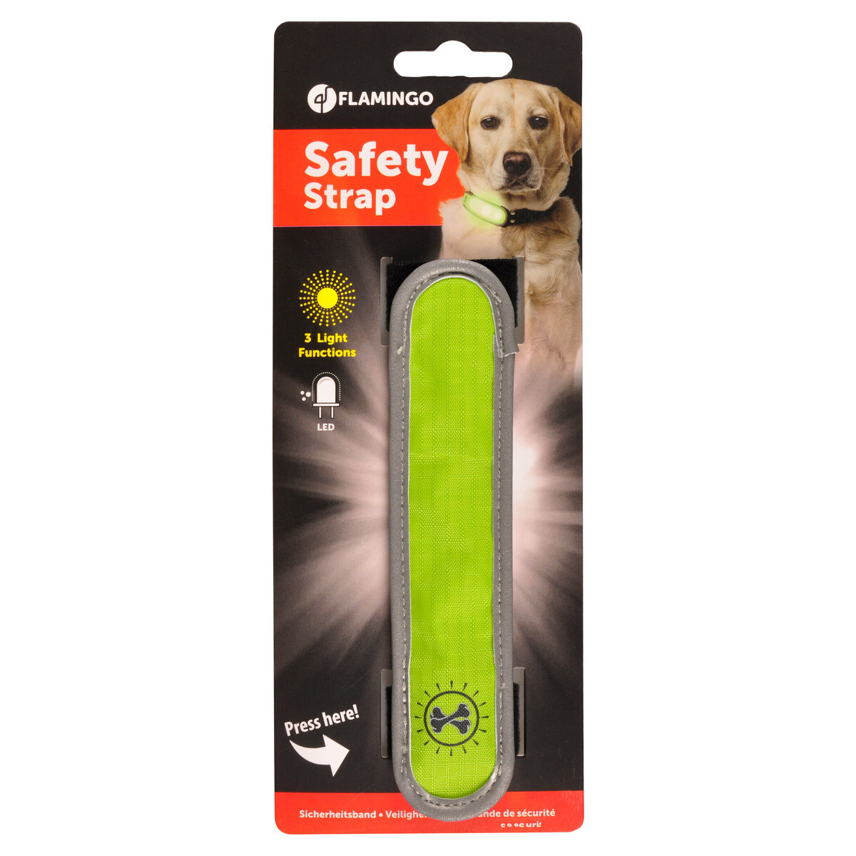 Collare LED Flamingo Ulgur per Cani, Giallo Riflettente foto 2
