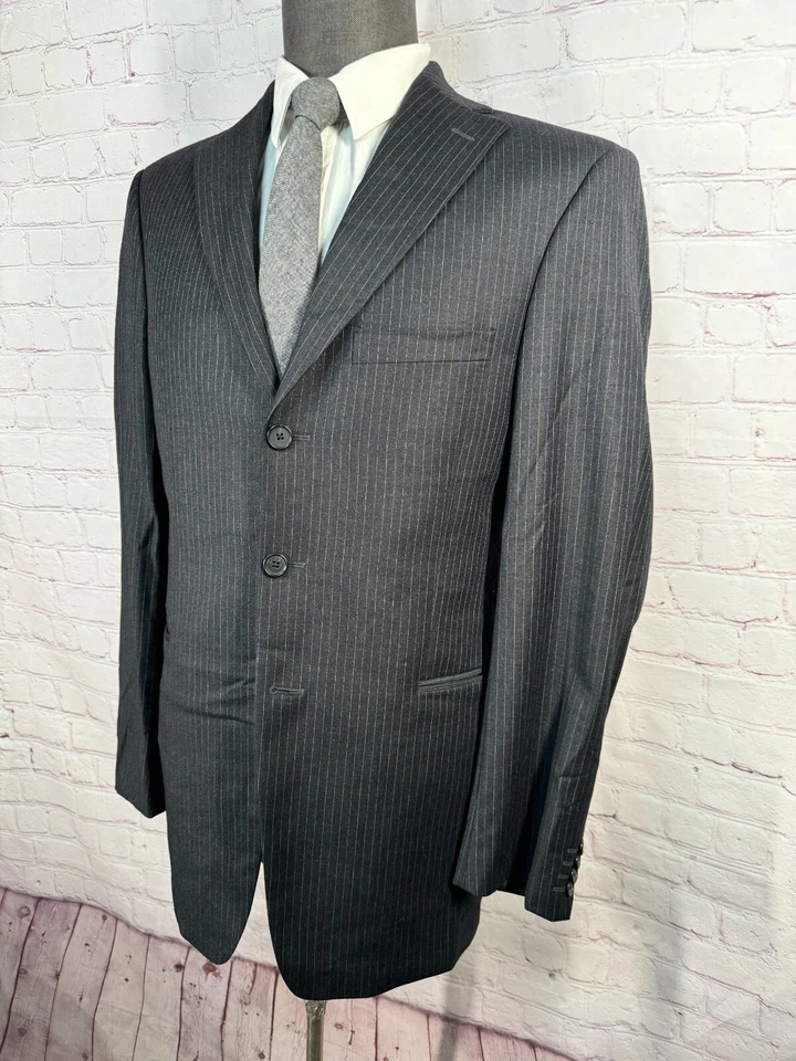 ARNOLD BRANT SAKS 5TH AVE Hombres Gris Frente Plano 2 Piezas Traje 40R Chaqueta 32x32 Pantalón Foto 3 de 4