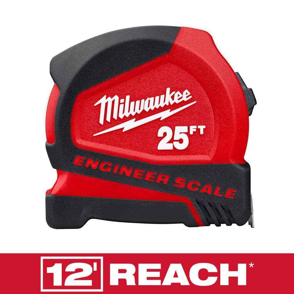25ft.Compact Tape Measure w/Engineer Scale