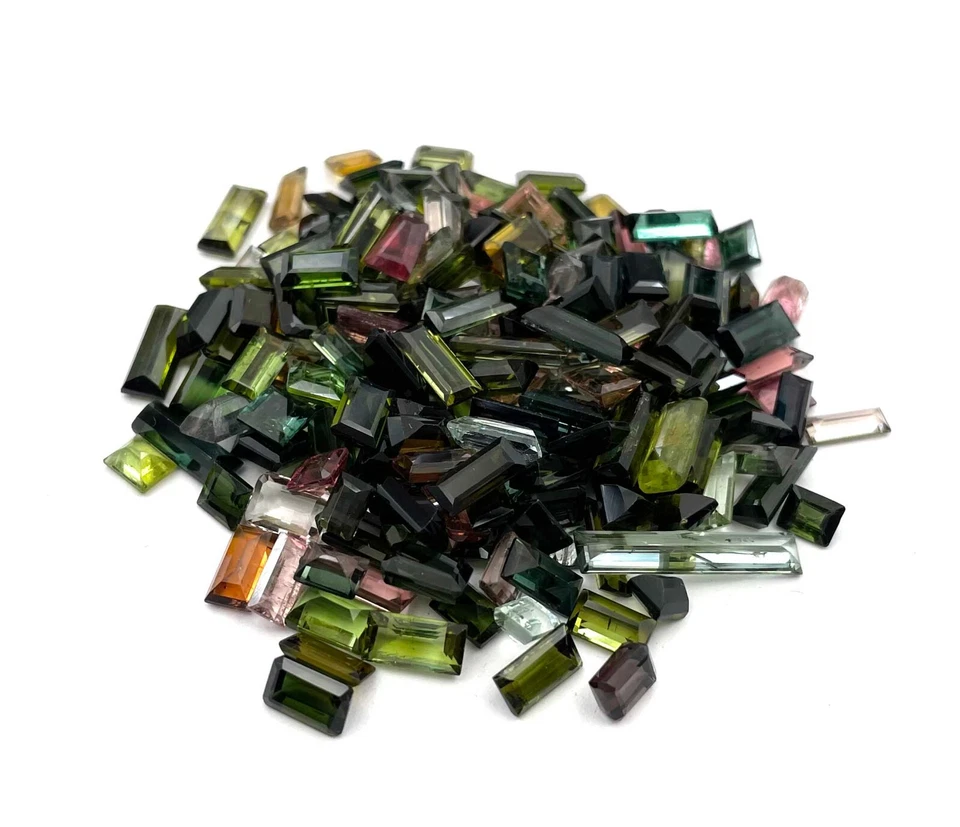 Lote de 15 piezas de piedras preciosas sueltas corte baguette de turmalina natural de 10 quilates 4*6-4*9 mm Foto 2 de 4