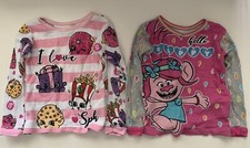EUC Trolls Shopkins Pajama Top Shirts - Lot Of 2 - Girls Size 4