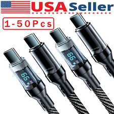 120w Super Fast USB Type-C Charging Braid Phone Charger Lead with Display Lot