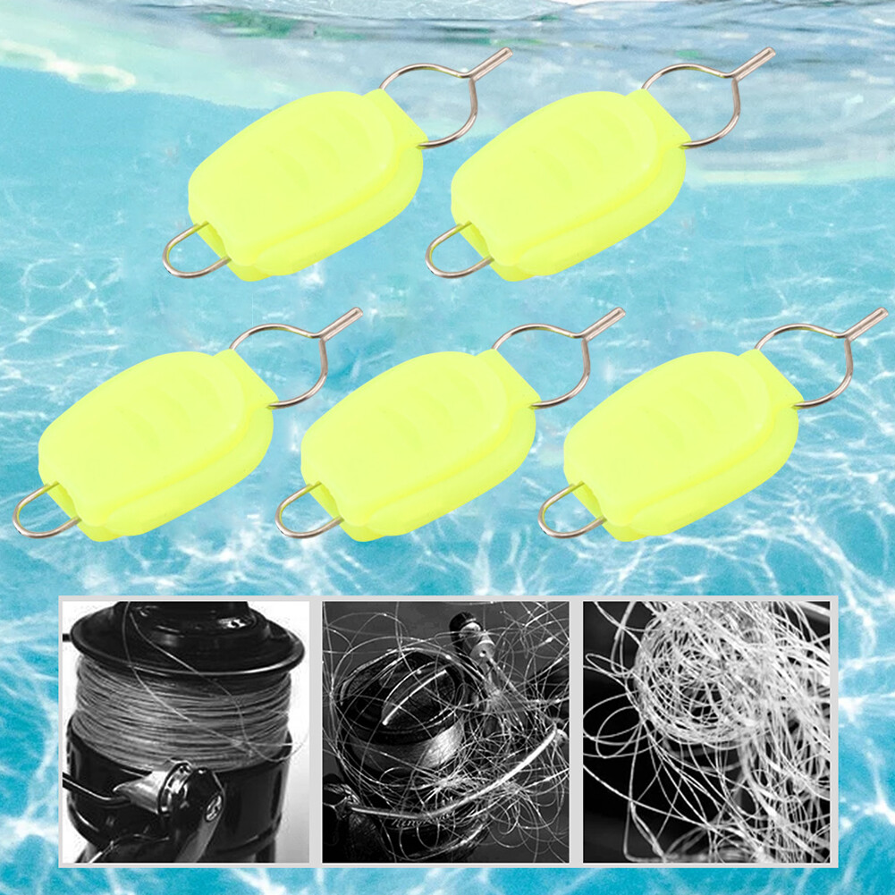 5Pcs Fishing Line Keeper Fishing Line Holder Fishing Accessories(Yellow