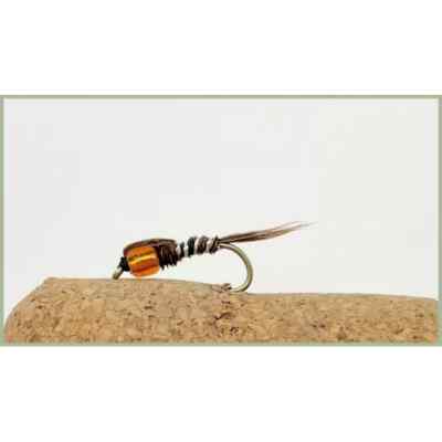 Pheasant Tail Nymphs, 3 x Orange Hotheads, Size Choice Fishing flies, Trout Fly