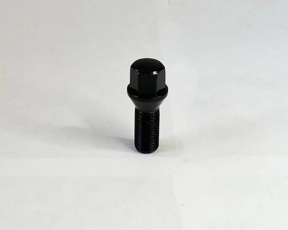 Conical Seat Lug Bolts 1.1" 28mm Shank 14x1.25 Black 20Pc Fits BMW Stock Wheel - Image 4 of 4