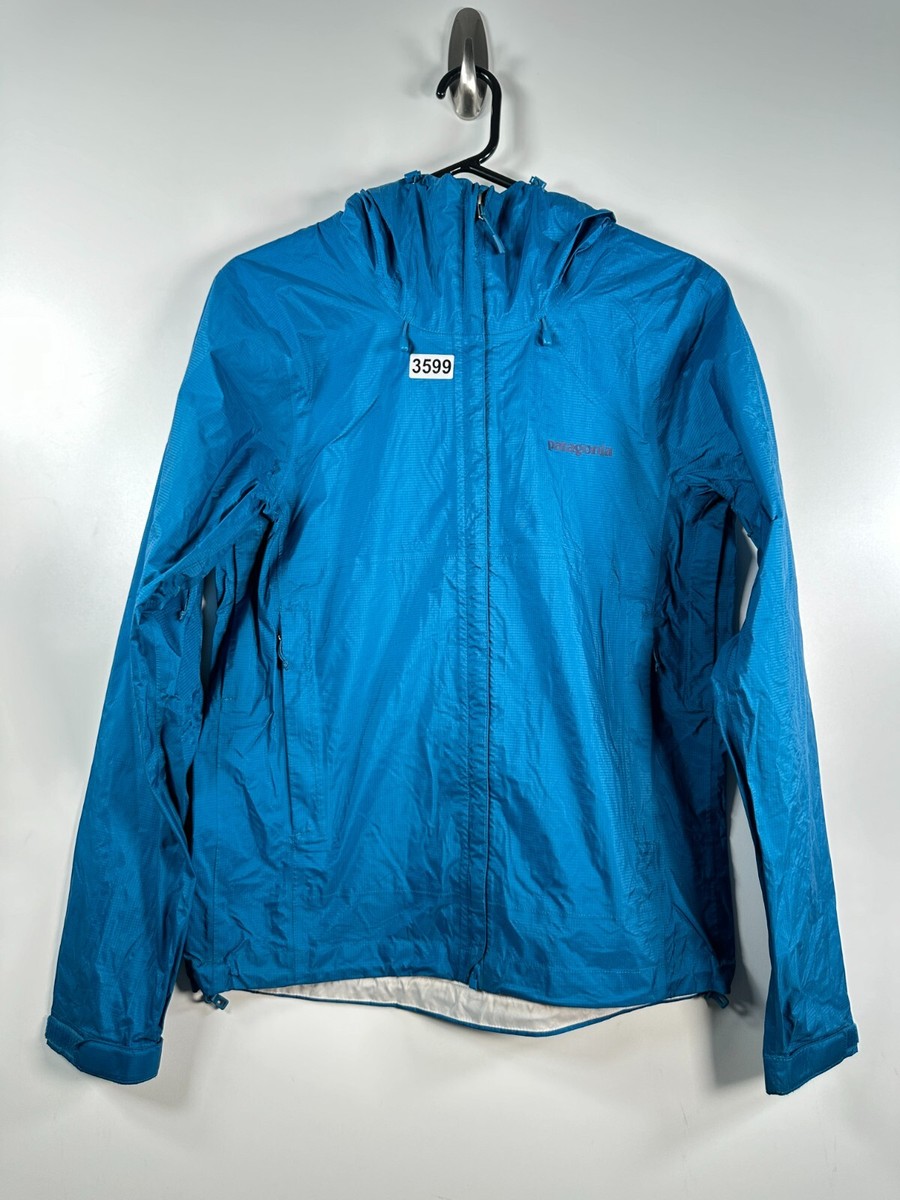Patagonia Mens Full Zip Hooded Outdoor Windbreaker Jacket Blue Sz