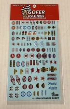 GOFER RACING DECALS SPONSOR SHEET 1:24 1:25 CAR MODEL ACCESSORY 11006